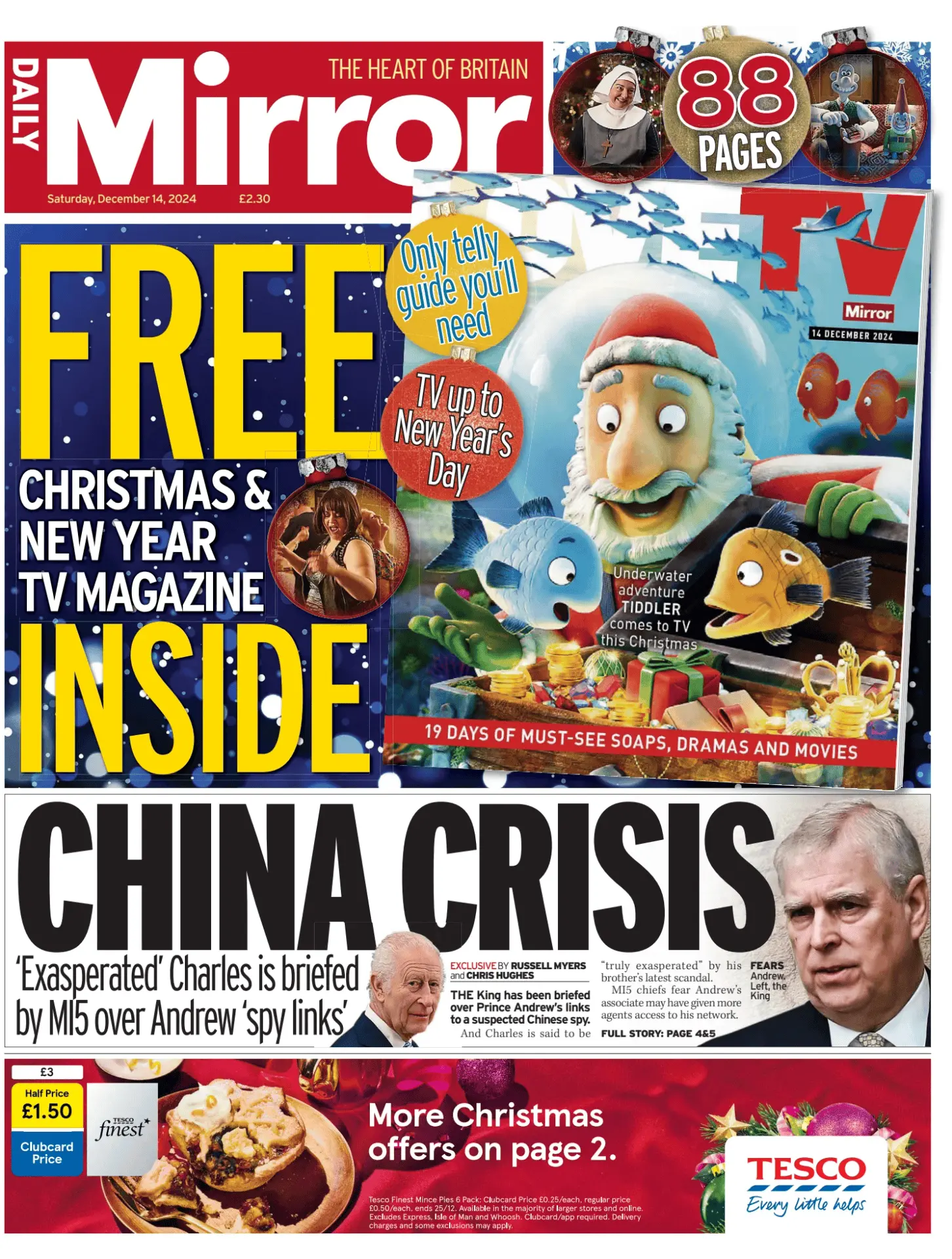 Prima-pagina-Daily Mirror-edizione-di-oggi-14-12-2024